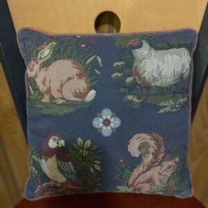 Vintage Animal Tapestry Throw Pillow small unique cottage country home decor